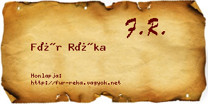 Für Réka névjegykártya